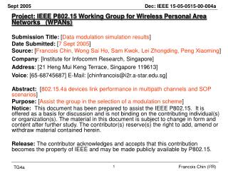 Project: IEEE P802.15 Working Group for Wireless Personal Area Networks (WPANs)