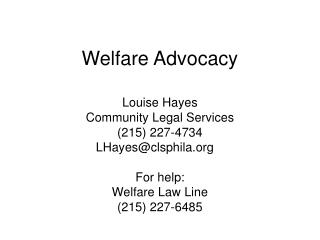 Welfare Advocacy