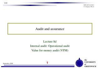 Audit and assurance