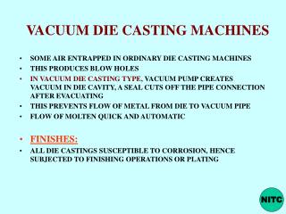 VACUUM DIE CASTING MACHINES