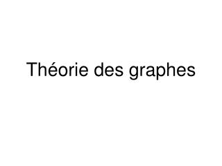 Théorie des graphes