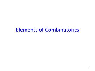 Elements of Combinatorics