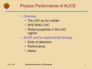 Physics Performance of ALICE