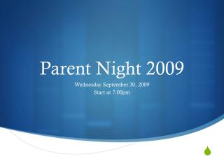 Parent Night 2009