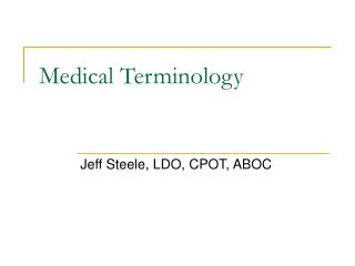 Medical Terminology