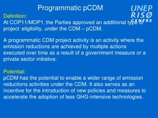 Programmatic pCDM