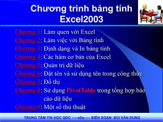 Chương trình bảng tính Excel2003