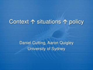 Context  situations  policy