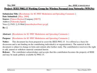 Project: IEEE P802.15 Working Group for Wireless Personal Area Networks (WPANs)