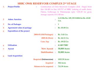 SRBC OWK RESERVOIR COMPLEX 2 nd STAGE