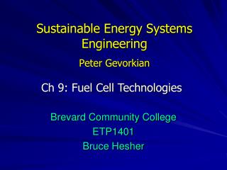 Sustainable Energy Systems Engineering Peter Gevorkian