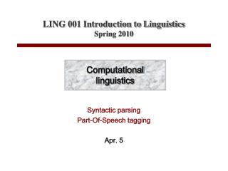 Computational linguistics