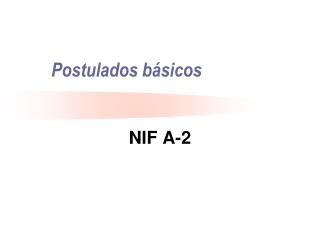 Postulados básicos