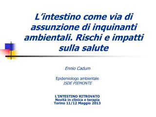 L’intestino come via di assunzione di inquinanti ambientali. Rischi e impatti sulla salute