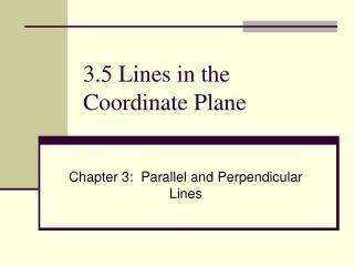 3.5 Lines in the Coordinate Plane