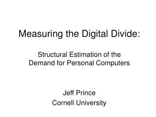 Measuring the Digital Divide: