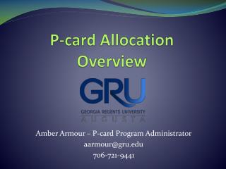 P-card Allocation Overview