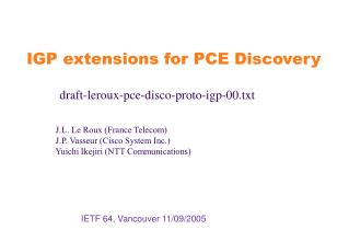 IETF 64, Vancouver 11/09/2005