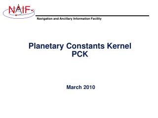 Planetary Constants Kernel PCK
