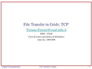 File Transfer in Grids: TCP