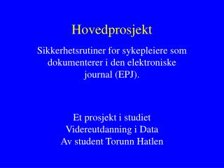 Hovedprosjekt