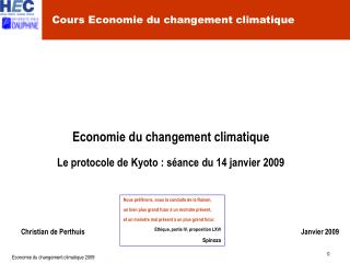 Cours Economie du changement climatique