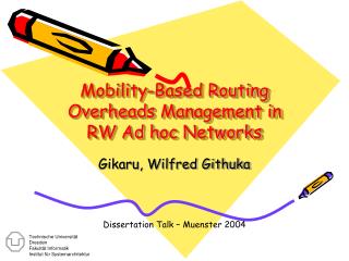 Mobility-Based Routing Overheads Management in RW Ad h oc Networks