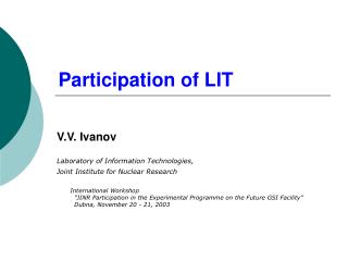 Participation of LIT