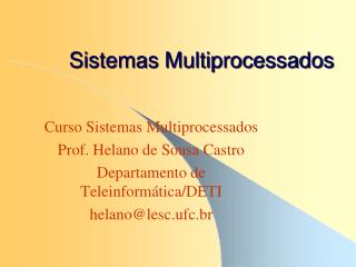 Sistemas Multiprocessados