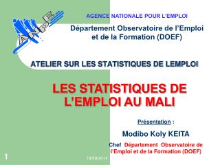 ATELIER SUR LES STATISTIQUES DE LEMPLOI