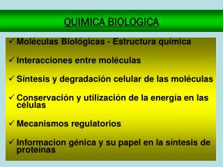 QUIMICA BIOLOGICA