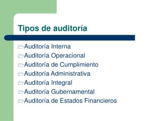 Tipos de auditoría