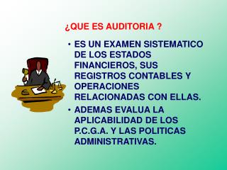 ¿QUE ES AUDITORIA ?