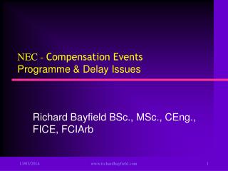 NEC - Compensation Events Programme & Delay Issues
