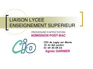 LIAISON LYCEE ENSEIGNEMENT SUPERIEUR