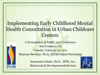 Implementing Early Childhood Mental Health Consultation in Urban Childcare Centers