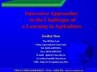 Innovative Approaches to the Challenges of e-Learning in Agriculture