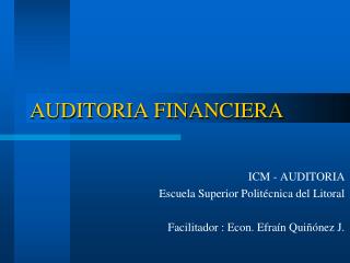 AUDITORIA FINANCIERA