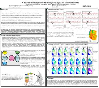 A 85-year Retrospective Hydrologic Analysis for the Western US