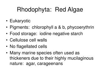 Rhodophyta: Red Algae