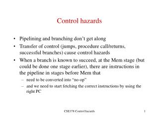 Control hazards