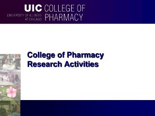 College of Pharmacy Research Activities