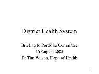 District Health System