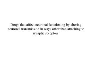 Drug categories