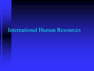 International Human Resources