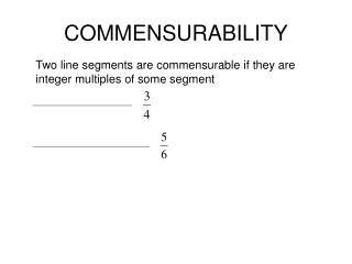 COMMENSURABILITY