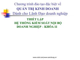 Chương trình đào tạo đặc biệt về QUẢN TRỊ KINH DOANH Dành cho Lãnh Đạo doanh nghiệp