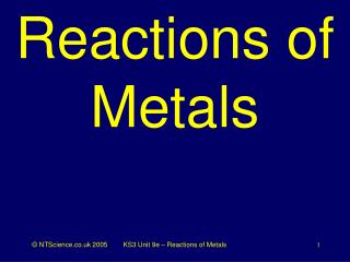 Reactions of Metals