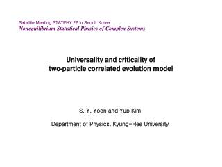 Universality and criticality of two-particle correlated evolution model