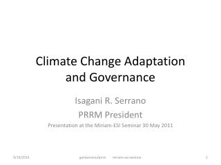 Climate Change Adaptation and Governance